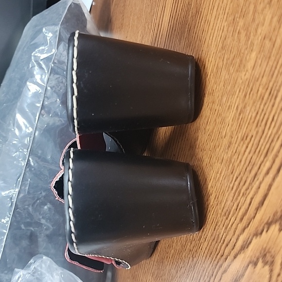 A. Gianetti red leather buckle wedge heels - Picture 6 of 6